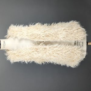 White faux fur vest
